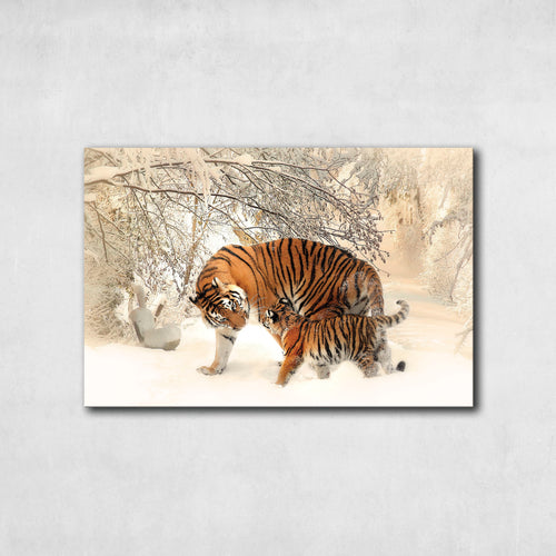 Tiger Cub With Mom Wall Art