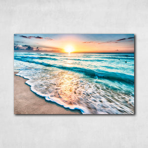 Sunset Waves Canvas Wall Art